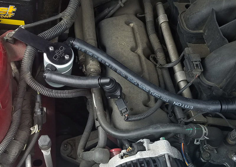 Load image into Gallery viewer, J&L 05-10 Ford Mustang V6 Passenger Side Oil Separator 3.0 - Clear Anodized