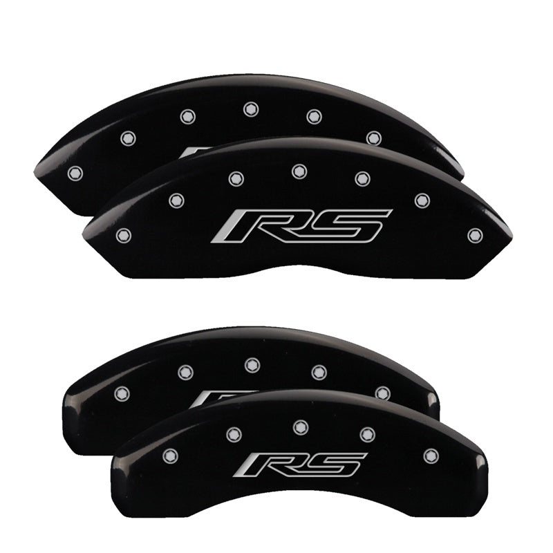Load image into Gallery viewer, MGP 4 Caliper Covers Engraved Front & Rear Gen 5/RS Black finish silver ch