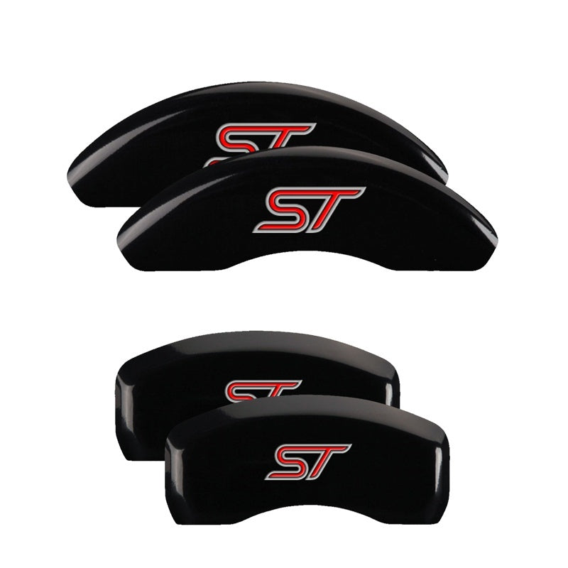 Load image into Gallery viewer, MGP 4 Caliper Covers Engraved Front & Rear MGP Black finish silver ch