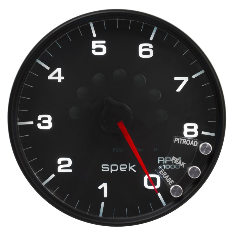 Load image into Gallery viewer, Autometer Spek-Pro Gauge Tachometer 5in 8K Rpm W/Shift Light & Peak Mem Black/Black