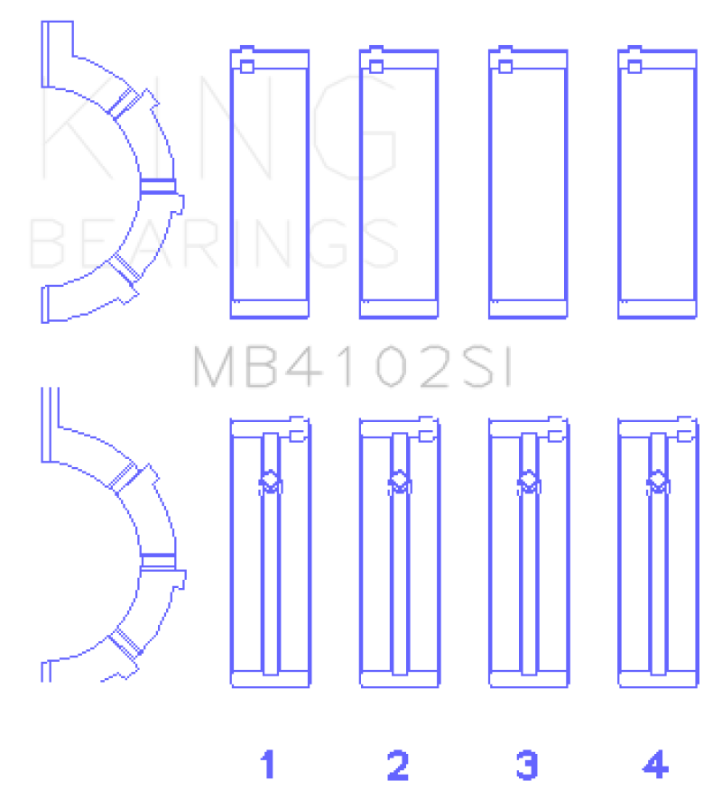 Load image into Gallery viewer, King Engine Bearings Chrysler 226 3.7L (Size .026) Crankshaft Main Bearings (Set of 4)