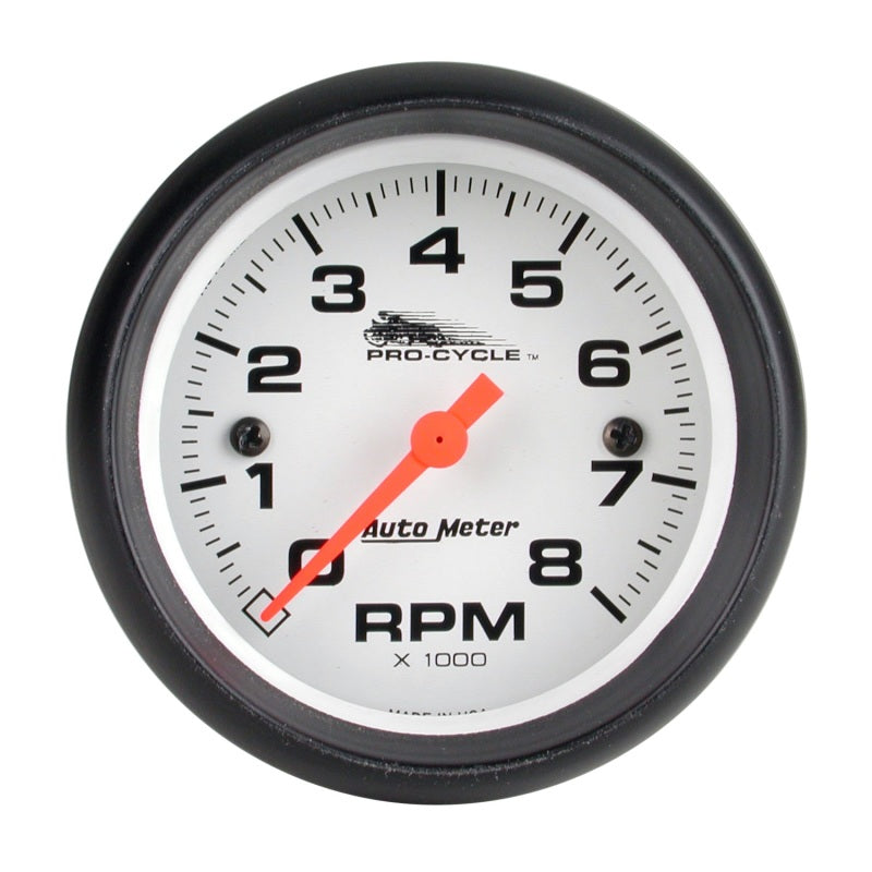 Load image into Gallery viewer, Autometer Pro-Cycle Gauge Tach 2 5/8in 8K Rpm 2&4 Cylinder White