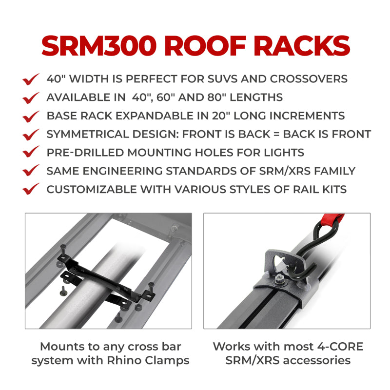 Load image into Gallery viewer, Go Rhino SRM300 Quad Baja Rail Kit (For 60x40in. Rack) - Tex. Blk (Rails ONLY - Req. Platform)