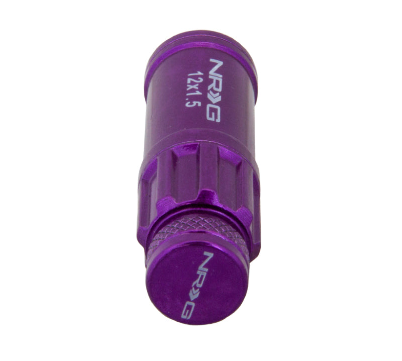 Load image into Gallery viewer, NRG 700 Series M12 X 1.5 Steel Lug Nut w/Dust Cap Cover Set 21 Pc w/Locks & Lock Socket - Purple