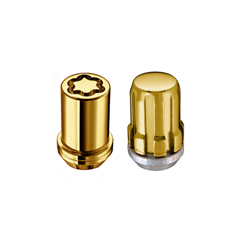 Load image into Gallery viewer, McGard SplineDrive Tuner 5 Lug Install Kit w/Locks & Tool (Cone) M12X1.5 / 13/16 Hex - Gold