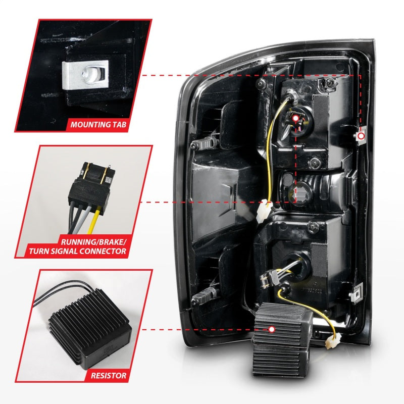 Load image into Gallery viewer, ANZO 15-19 Chevrolet Silverado 2500 HD/3500 HD LED Taillight w/ Sequential Black Housing/Clear Lens