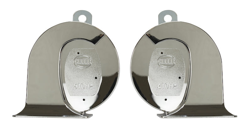 Load image into Gallery viewer, Hella Horn Kit Bx Chrome Trumpet 12V Univ