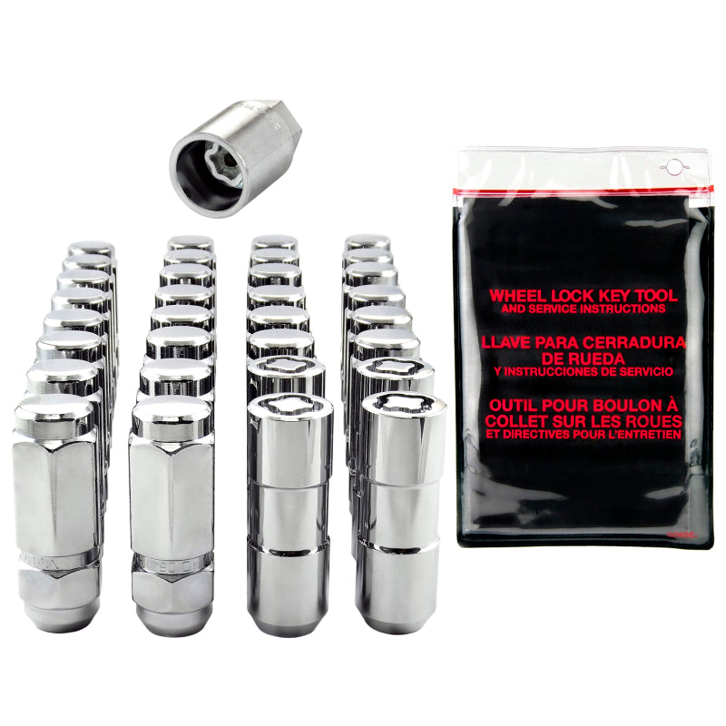 Load image into Gallery viewer, McGard 8 Lug Hex Install Kit w/Locks (Cone Seat Nut / Duplex) 9/16-18 / 7/8 Hex / 2.5in L - Chrome
