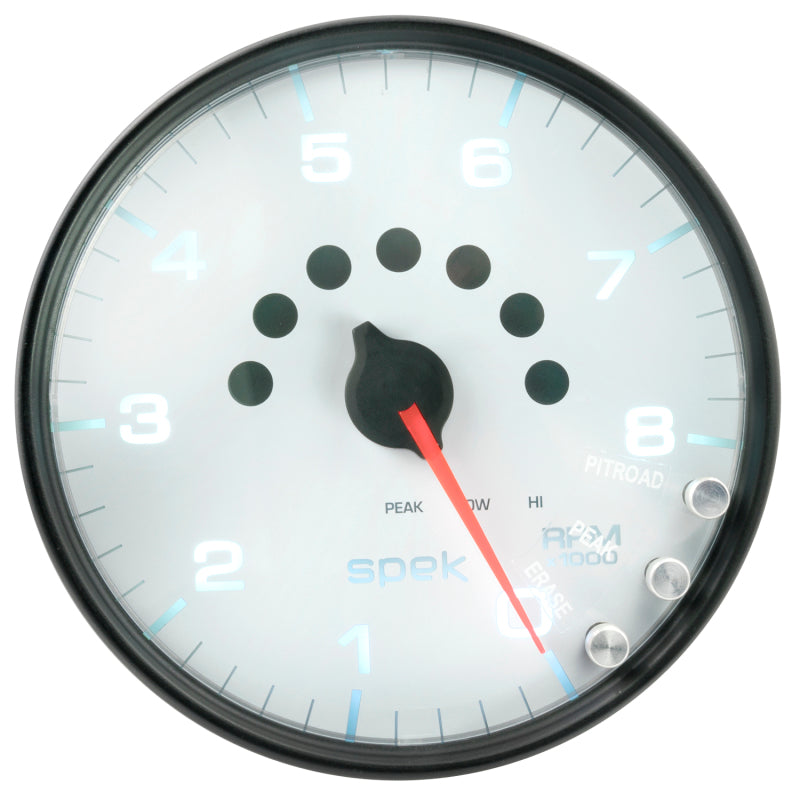 Load image into Gallery viewer, Autometer Spek-Pro Gauge Tachometer 5in 8K Rpm W/Shift Light & Peak Mem White/Black