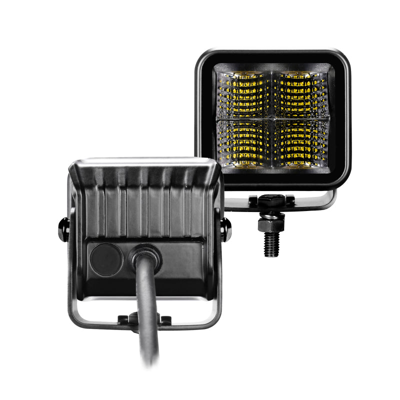 Load image into Gallery viewer, Go Rhino Xplor Blackout Series Cube LED Flood Light Kit (Surface/Threaded Stud Mnt) 2x2 - Blk (Pair)