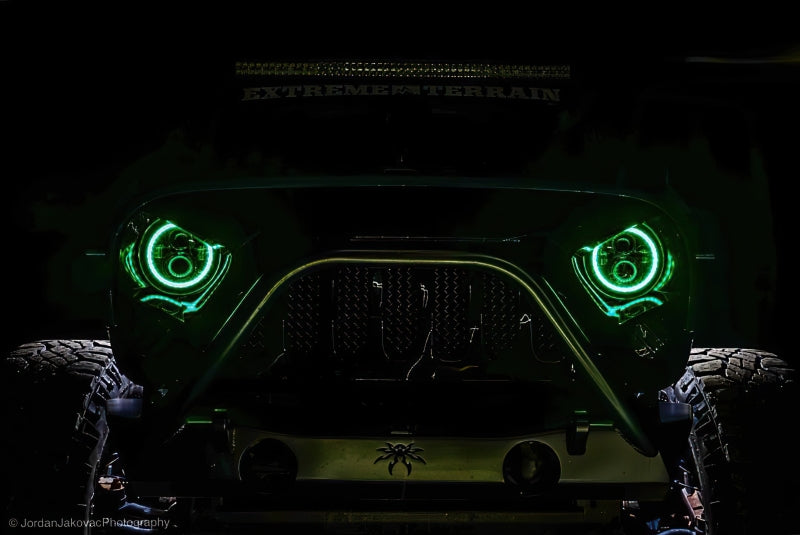 Load image into Gallery viewer, Oracle 7in High Powered LED Headlights - Black Bezel - Green