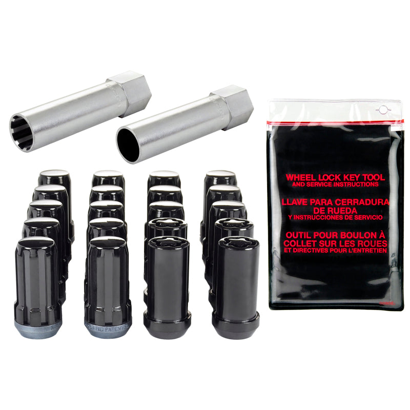 Load image into Gallery viewer, McGard SplineDrive Tuner 5 Lug Install Kit w/Locks & Tool (Cone) 1/2-20 / 13/16 Hex / 1.6in. L - Blk