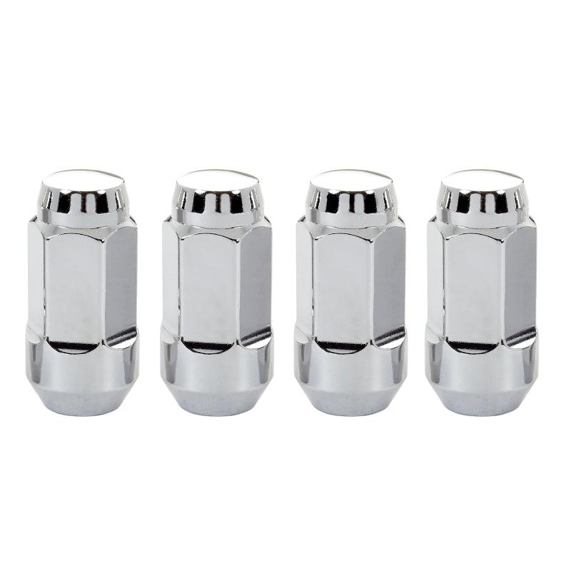 Load image into Gallery viewer, McGard Hex Lug Nut (Cone Seat Bulge Style) M14X1.5 / 13/16 Hex / 1.945in. Length (4-Pack) - Chrome