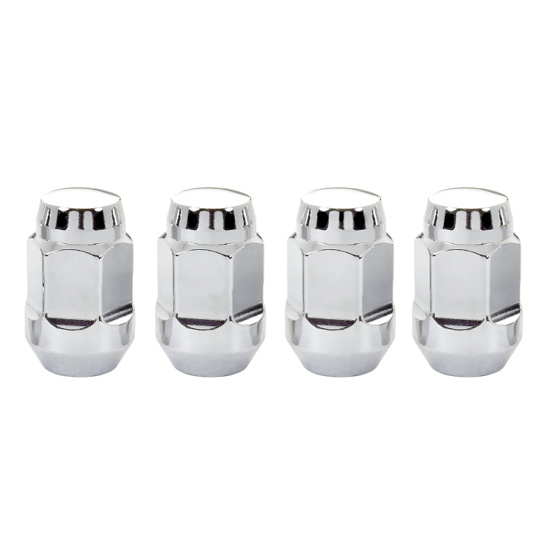 Load image into Gallery viewer, McGard Hex Lug Nut (Cone Seat Bulge Style) M12X1.25 / 3/4 Hex / 1.45in. Length (4-Pack) - Chrome