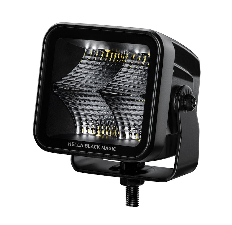 Load image into Gallery viewer, Hella Universal Black Magic 3.2in L.E.D. Cube Kit - Flood Beam