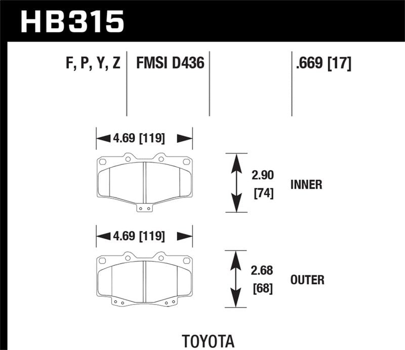 Load image into Gallery viewer, Hawk 95-98 Toyota Tacoma HPS 5.0 Front Brake Pads