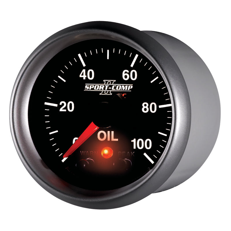 Load image into Gallery viewer, Autometer Sport-Comp II 52.4mm 0-100 PSI Oil Pressure Peak & Warn w/ Electronic Control Gauge