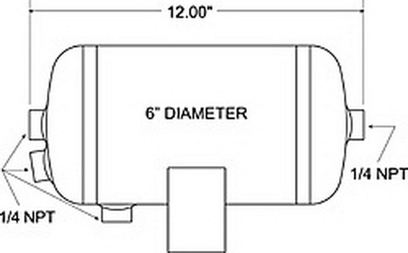 Load image into Gallery viewer, Firestone Air Tank 1 Gallon 6in. x 12in. L (4) 1/4in. NPT Ports 150 PSI Max - Black (WR17609244)