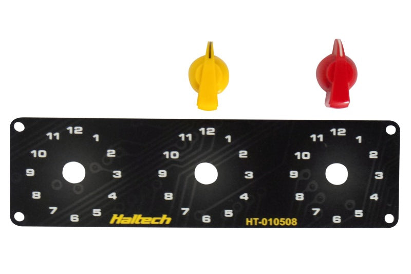 Load image into Gallery viewer, Haltech Triple Switch Panel Kit w/Yellow & Red Knobs
