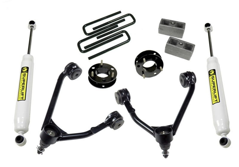 Load image into Gallery viewer, Superlift 07-16 Chevy Silv 1500 2WD 3.5in Lift Kit w/ Cast Steel Control Arms & Rear Shocks