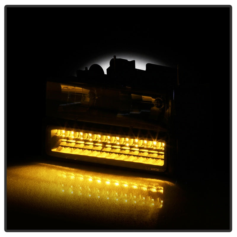 Load image into Gallery viewer, xTune 92-94 Blazer Full Size Corner/LED Bumper Headlights Black HD-JH-CCK88-LED-AM-BK-SET