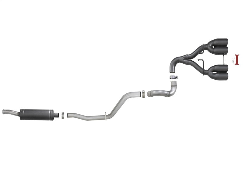 Load image into Gallery viewer, aFe Rebel Series 2.5in. 304 SS C/B Exhaust System 2018 Jeep Wrangler (JL) V6-3.6L - Black Tip