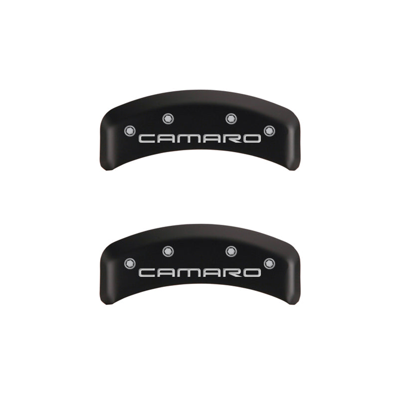 Load image into Gallery viewer, MGP 4 Caliper Covers Engraved Front & Rear Gen 4/Camaro Red finish silver ch