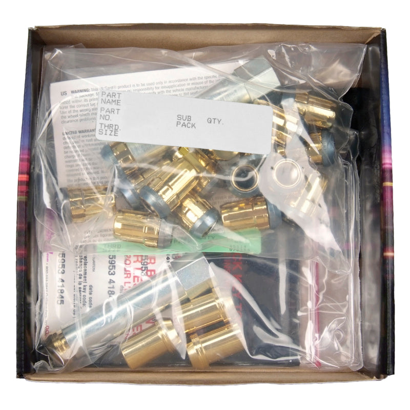 Load image into Gallery viewer, McGard SplineDrive Tuner 5 Lug Install Kit w/Locks & Tool (Cone) M12X1.5 / 13/16 Hex - Gold