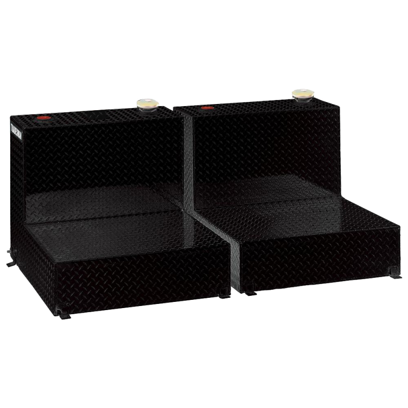 Load image into Gallery viewer, Tradesman Aluminum Twin L-Shape Liquid Storage Tank (96 Gallon Capacity) - Black