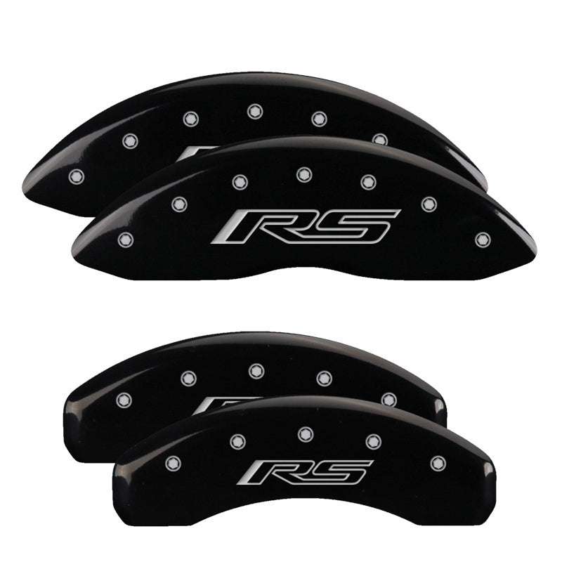 Load image into Gallery viewer, MGP 4 Caliper Covers Engraved Front & Rear Gen 5/RS Black finish silver ch