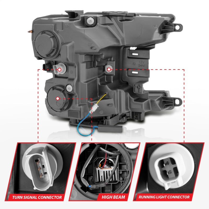 Load image into Gallery viewer, ANZO 18-20 Ford F-150 Full Led Projector Smoke Bar Style Headlights Black Amber