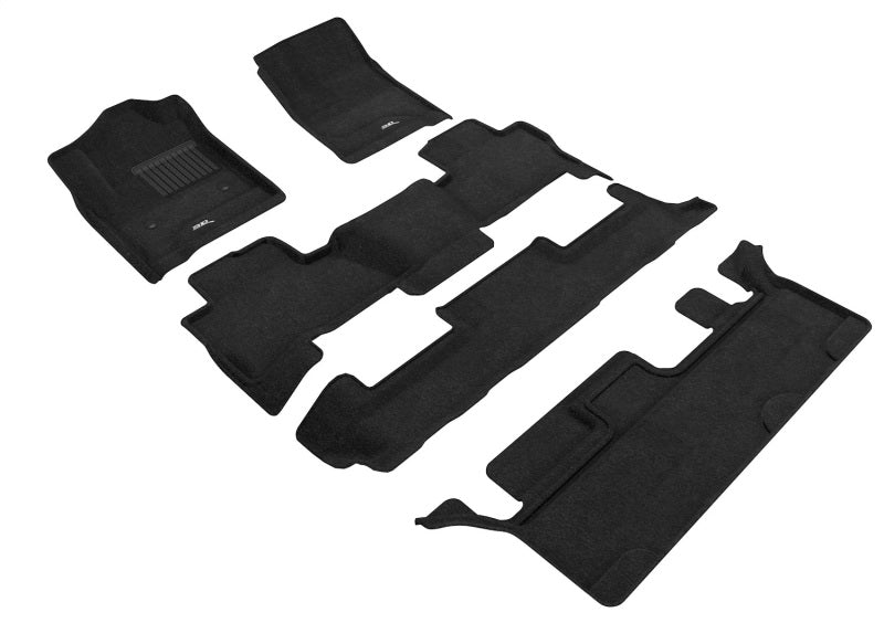 Load image into Gallery viewer, 3D MAXpider 15-20 Chevrolet Tahoe With Bench 2nd Row Elegant 1st 2nd 3rd Row - Floor Mat Set (Black)