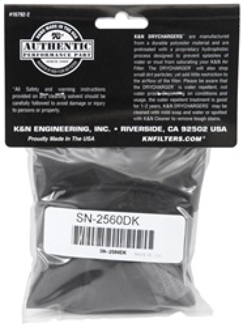 Load image into Gallery viewer, K&N Filter Wrap Drycharger Oval Tapered Black - 3.25in Base I/S Width x 2.5in Top I/S Width x 7in H