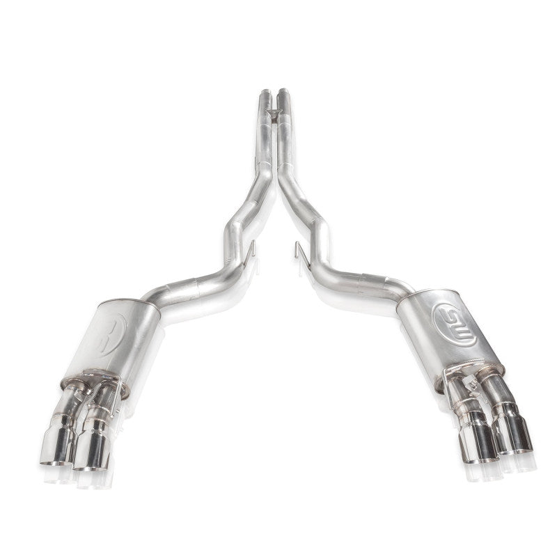 Load image into Gallery viewer, Stainless Works 2018+ Ford Mustang GT 3in Redline Series Catback H-Pipe w/Active Valves & Quad Tips