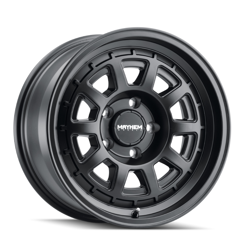 Load image into Gallery viewer, Mayhem 8303 Voyager 18x9 / 6x139.7 BP / 0mm Offset / 106mm Hub Matte Black Wheel