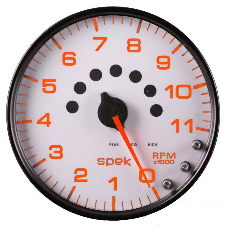 Load image into Gallery viewer, Autometer Spek-Pro Gauge Tachometer 5in 11K Rpm W/Shift Light & Peak Mem White/Black