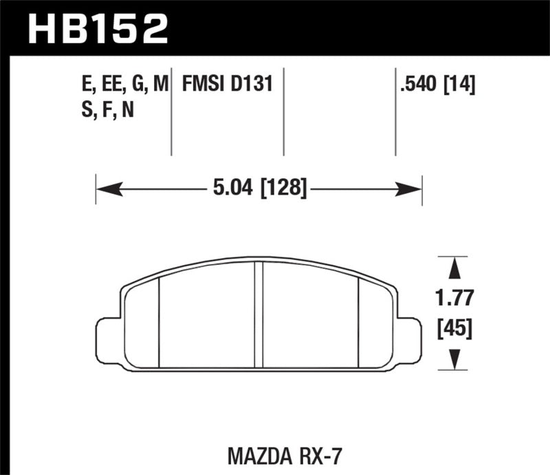 Load image into Gallery viewer, Hawk 88-91 Mazda RX-7 1.3L 10th Anniversary 1 Piston Caliper Front ER-1 Brake Pads