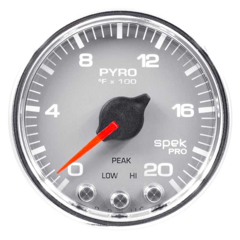 Load image into Gallery viewer, Autometer Spek-Pro Gauge Pyro. (Egt) 2 1/16in 2000f Stepper Motor W/Peak & Warn Slvr/Chrm