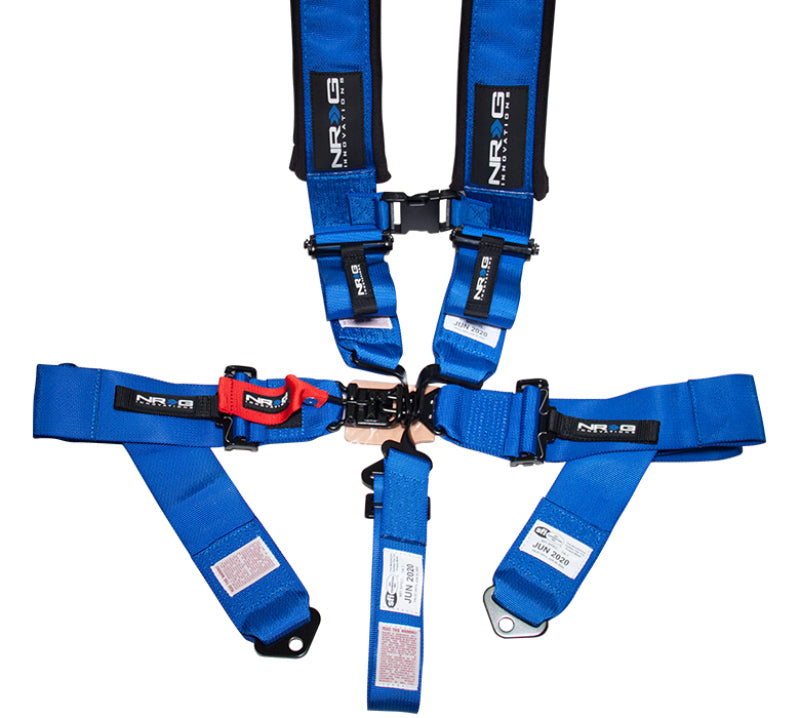 Load image into Gallery viewer, NRG SFI 16.1 5PT 3in. Padded Seat Belt Harness / Latch Link - Blue