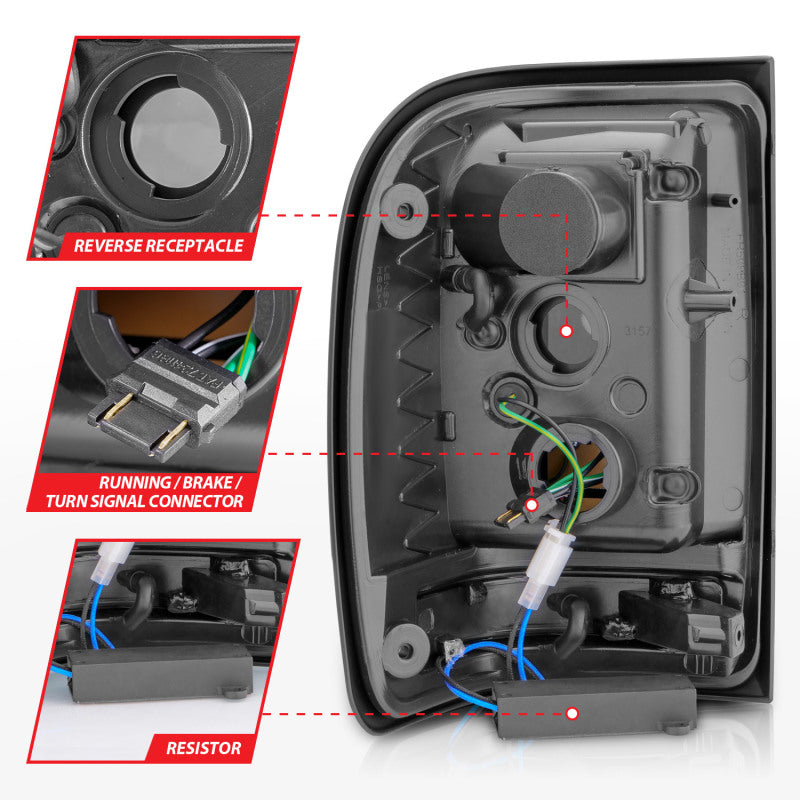 Load image into Gallery viewer, ANZO 2001-2011 Ford Ranger LED Tail Lights w/ Light Bar Chrome Housing Red/Clear Lens