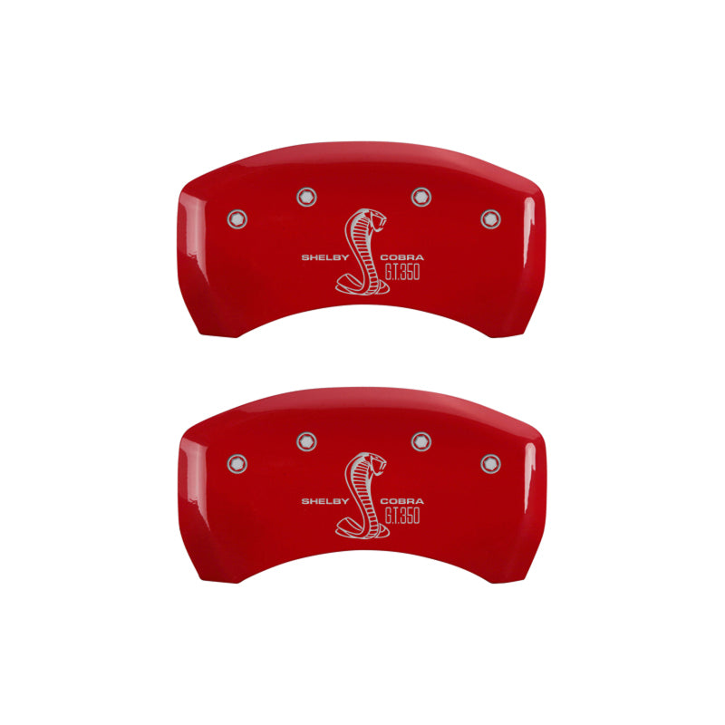 Load image into Gallery viewer, MGP Rear set 2 Caliper Covers Engraved Rear Boss Red finish silver ch