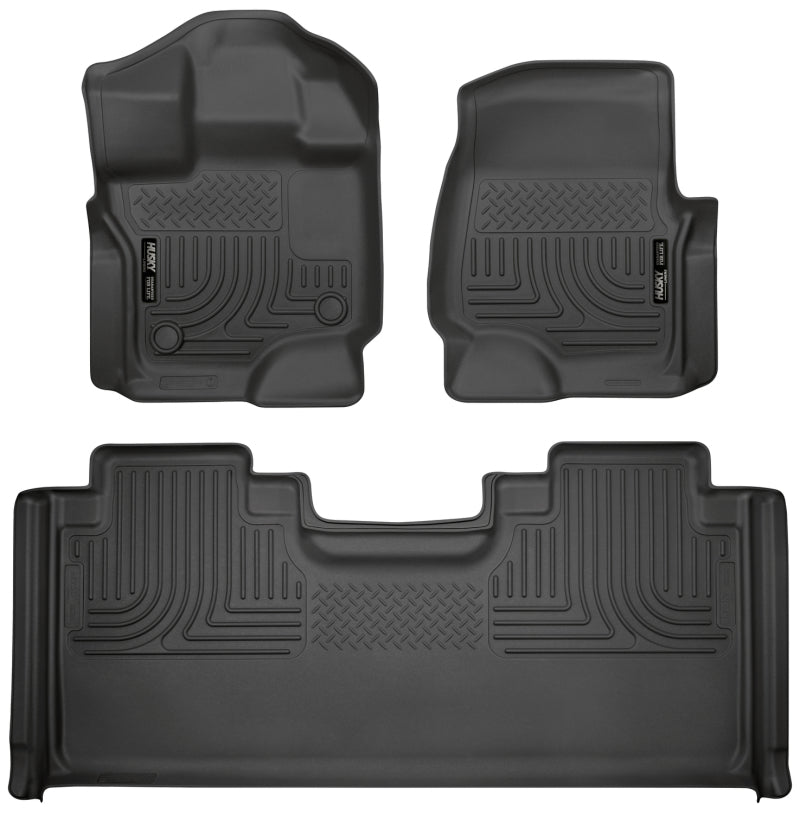 Load image into Gallery viewer, Husky Liners 15-19 F-150 SuperCab Weatherbeater Black Front & 2nd Seat Floor Liners