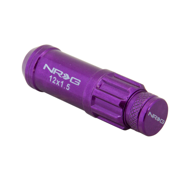 Load image into Gallery viewer, NRG 700 Series M12 X 1.5 Steel Lug Nut w/Dust Cap Cover Set 21 Pc w/Locks & Lock Socket - Purple