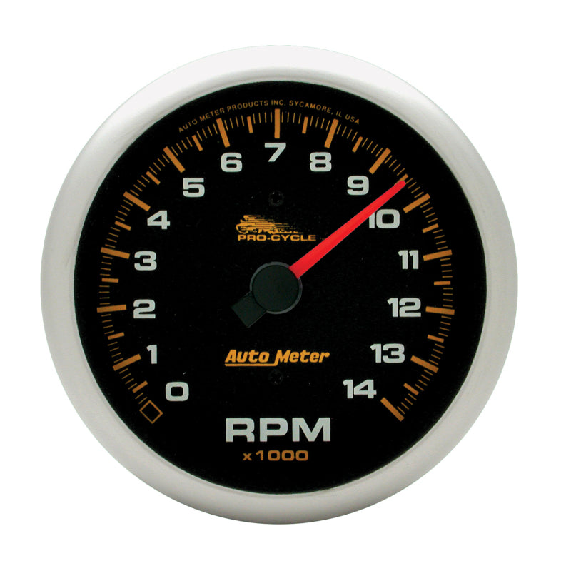Load image into Gallery viewer, Autometer Pro-Cycle Gauge Tach 3 3/4in 14K Rpm 2 & 4 Cylinder Black