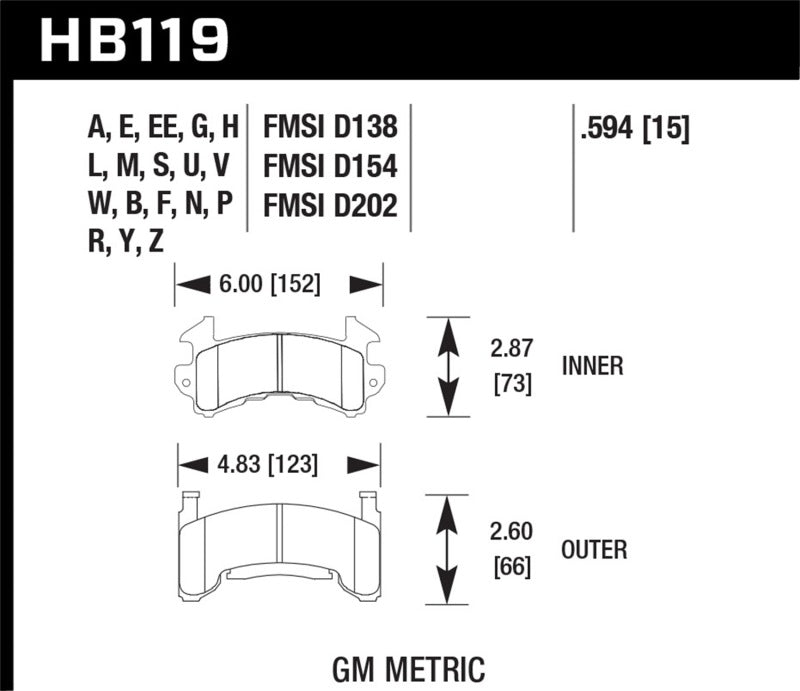Load image into Gallery viewer, Hawk 1978-1979 Buick Century Custom HPS 5.0 Front Brake Pads