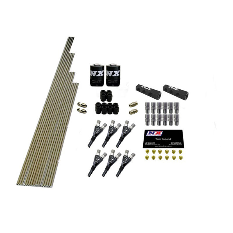 Load image into Gallery viewer, Nitrous Express 6 Cyl Shark Plumb Kit w/2 Solenoids & 150HP Jets Incl Hardware