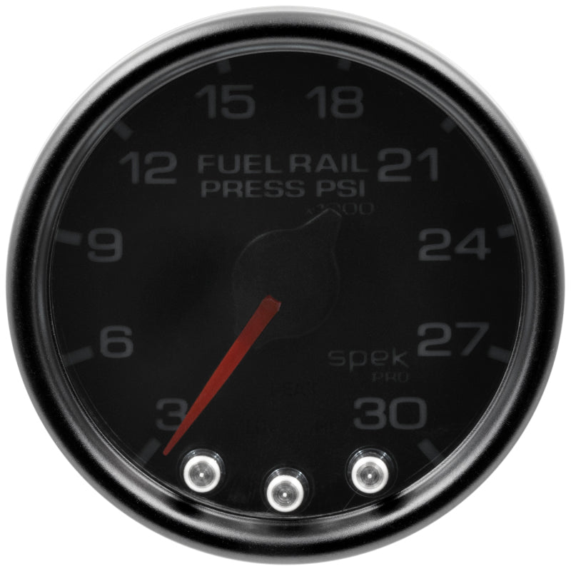 Load image into Gallery viewer, Autometer Spek-Pro Gauge Rail Press 2 1/16in 30Kpsi Stepper Motor W/Peak & Warn Blk/Smoke/Blk