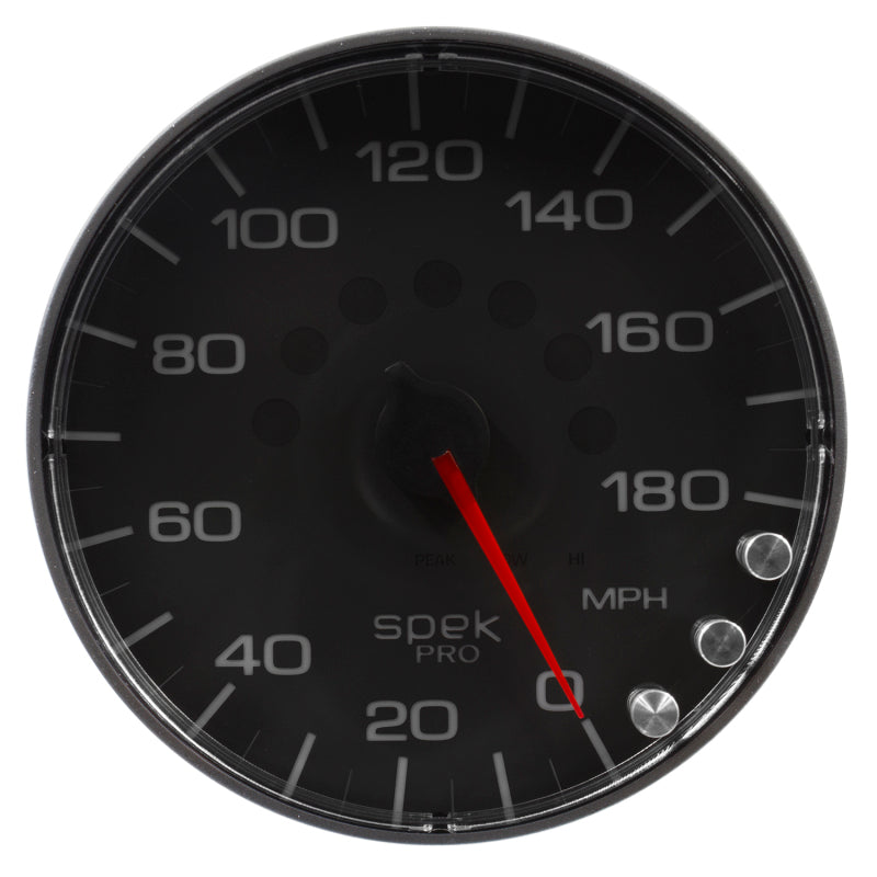 Load image into Gallery viewer, Autometer Spek-Pro Gauge Speedometer 5in 180 Mph Elec. Programmable Black/Black