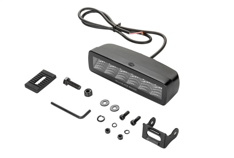 Load image into Gallery viewer, Hella Universal Black Magic 6 L.E.D. Mini Light Bar - Flood Beam