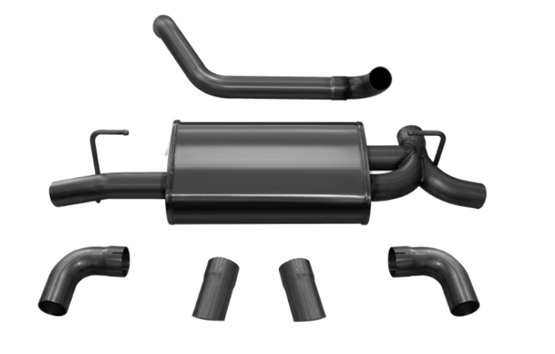 Load image into Gallery viewer, Corsa 2018-2025 Jeep Wrangler JL 2.5in Dual Rear Turn Down Exit Black Sport Axle-Back Exhaust